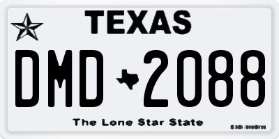 TX license plate DMD2088