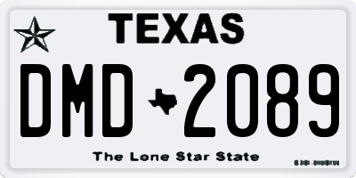 TX license plate DMD2089