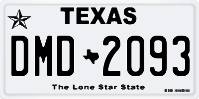 TX license plate DMD2093