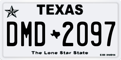 TX license plate DMD2097