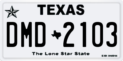 TX license plate DMD2103