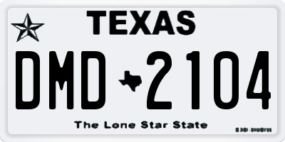 TX license plate DMD2104