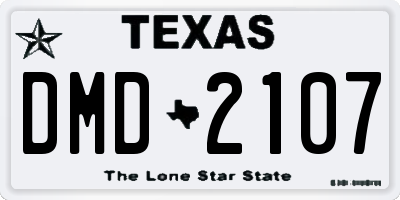 TX license plate DMD2107