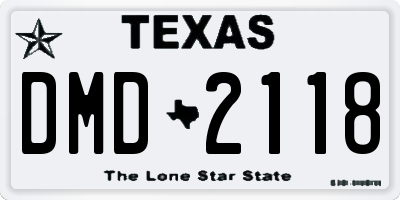TX license plate DMD2118