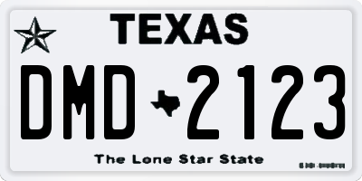 TX license plate DMD2123