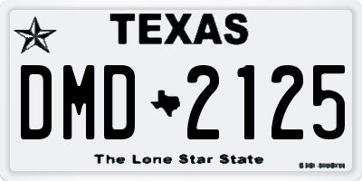 TX license plate DMD2125