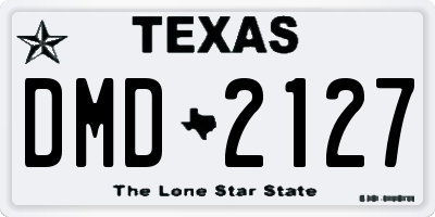 TX license plate DMD2127