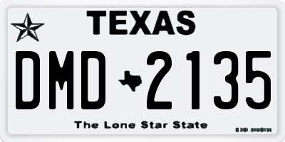 TX license plate DMD2135