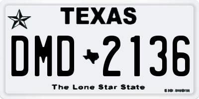 TX license plate DMD2136