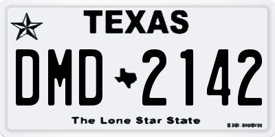 TX license plate DMD2142