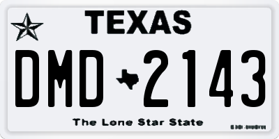 TX license plate DMD2143