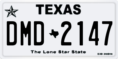 TX license plate DMD2147