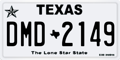TX license plate DMD2149