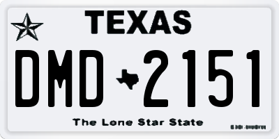 TX license plate DMD2151
