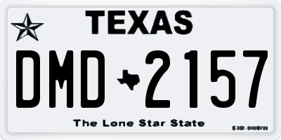 TX license plate DMD2157