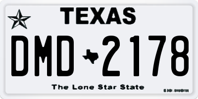TX license plate DMD2178
