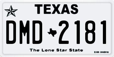 TX license plate DMD2181