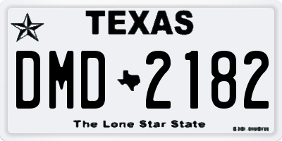 TX license plate DMD2182