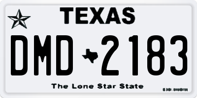 TX license plate DMD2183
