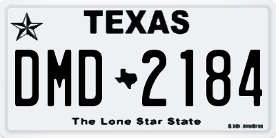TX license plate DMD2184