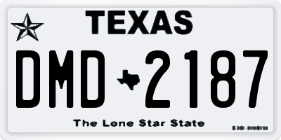 TX license plate DMD2187