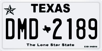TX license plate DMD2189