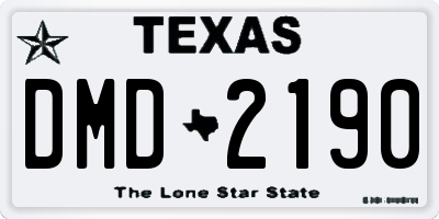 TX license plate DMD2190