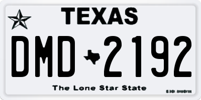 TX license plate DMD2192