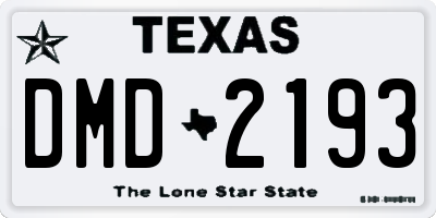 TX license plate DMD2193