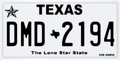 TX license plate DMD2194