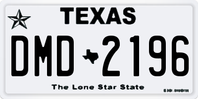 TX license plate DMD2196