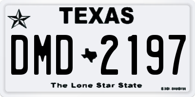 TX license plate DMD2197