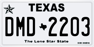 TX license plate DMD2203