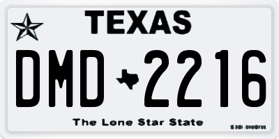 TX license plate DMD2216
