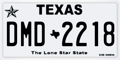 TX license plate DMD2218