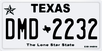 TX license plate DMD2232