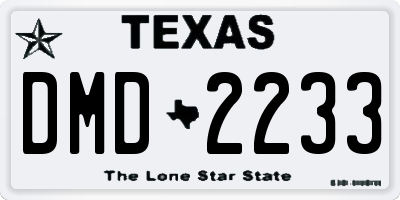 TX license plate DMD2233