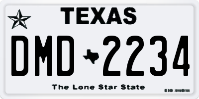 TX license plate DMD2234