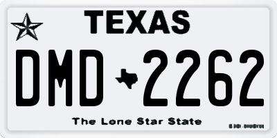 TX license plate DMD2262