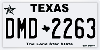 TX license plate DMD2263