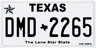 TX license plate DMD2265