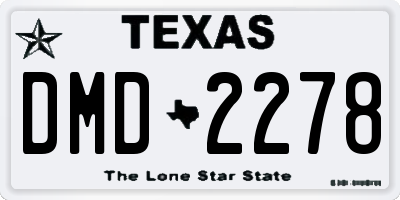 TX license plate DMD2278