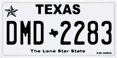 TX license plate DMD2283