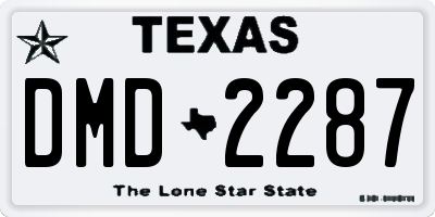 TX license plate DMD2287