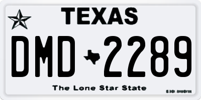 TX license plate DMD2289