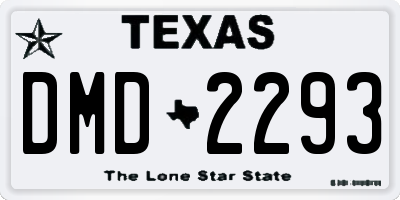 TX license plate DMD2293
