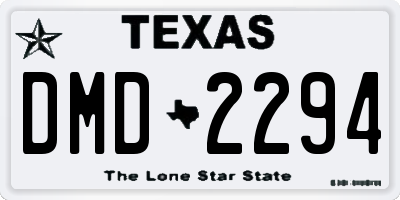 TX license plate DMD2294