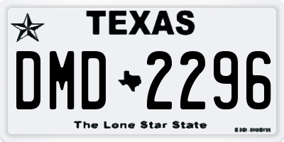 TX license plate DMD2296