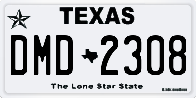 TX license plate DMD2308