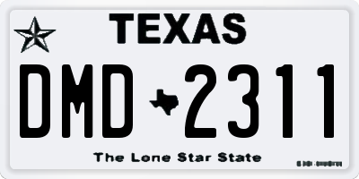 TX license plate DMD2311